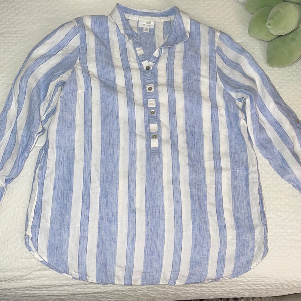 J. Jill linen Love Linen striped tunic